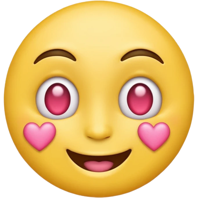 Emoji carita amarillo con ojos de corazones rosa  emoji