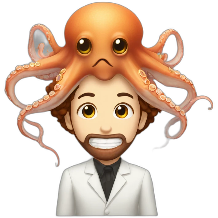 the unbearable lightness of being eating an octopus emoji