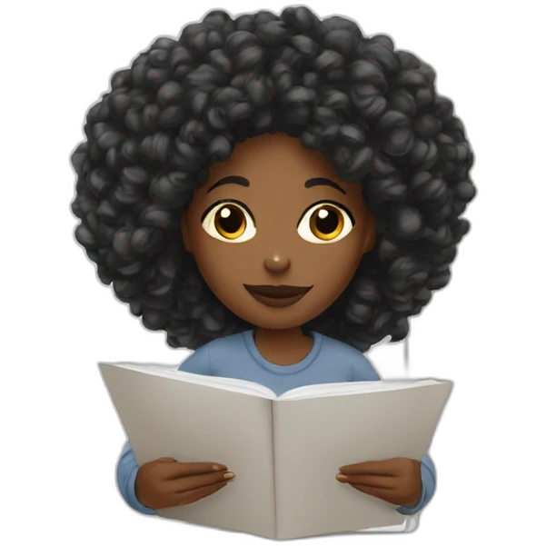 black woman journaling emoji
