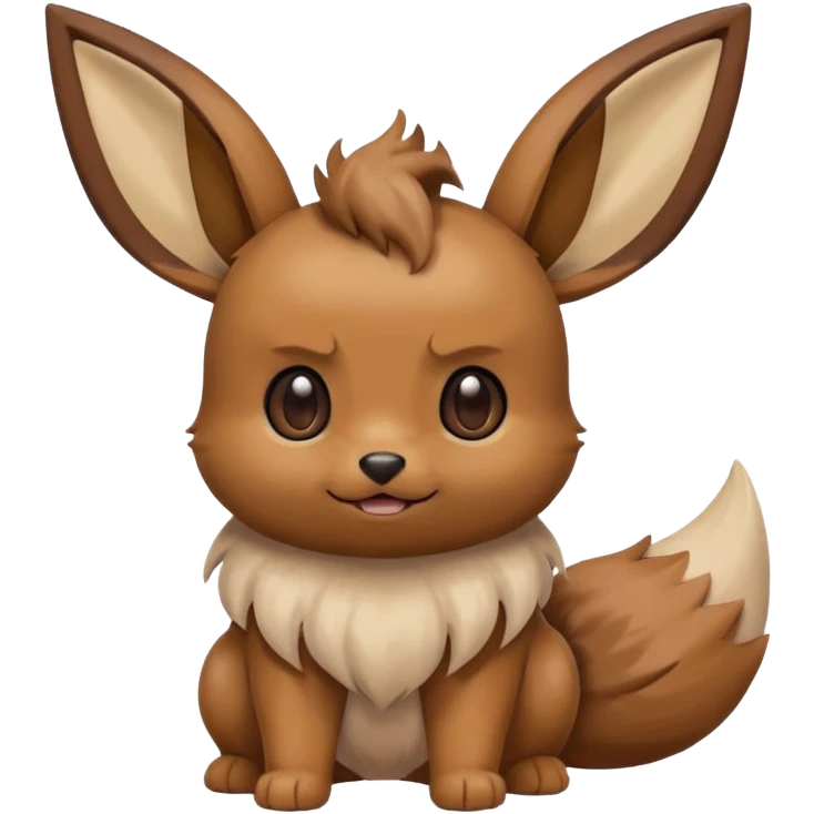 Eevee de Pokémon con expresión de cansancio, cubriéndose la cara con la pata, estilo emoji divertido emoji