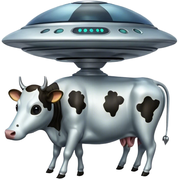 alien space ship with cow emoji
