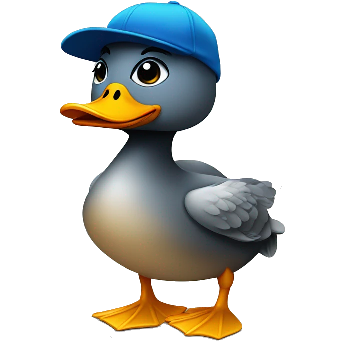 duck with sunglasses wearing a blue hat emoji