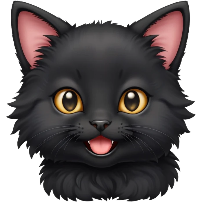 Cute Black kitten that says 'No'  emoji
