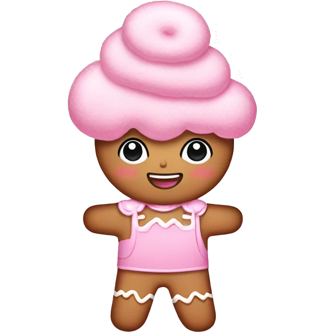 cotton candy, gingerbread girl emoji