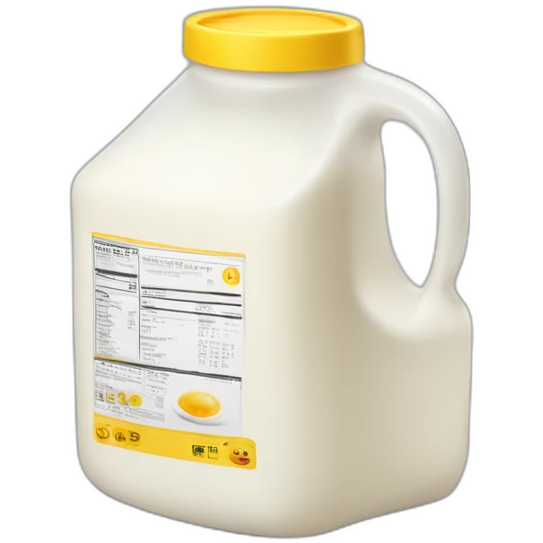 gallon milk jug halfway with yellow liquid emoji
