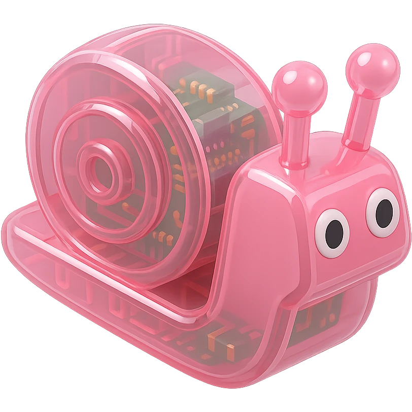 pink robot snail emoji