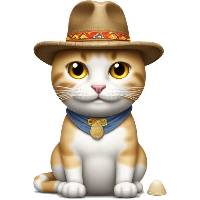 gato gordo con cara de tonto con un sombrero de copa y una espatula en su mano parado como en 2 patas emoji