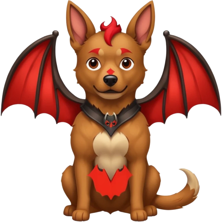 dog with red horns and bat wings emoji