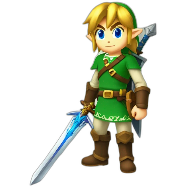 All body of Link of Zelda Totk with master sword in hand emoji