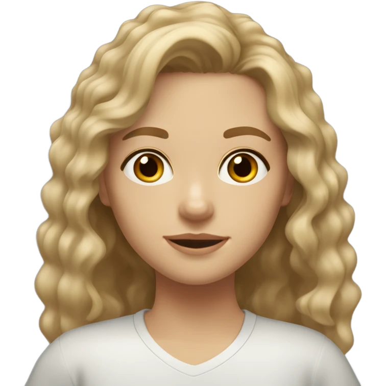 light brown, dirty blond hair, hazel eyes small, sporty, girl, very slight wavy hair emoji