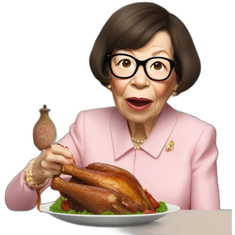 linda hunt eating a turkey leg emoji