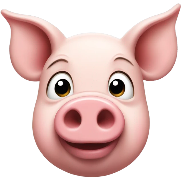 Pig raising eyebrows emoji