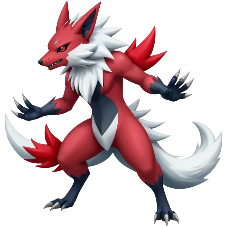 Shiny Epic Handsome Badass Zoroark-Zangoose-Zeraora-hybrid (Full body) emoji