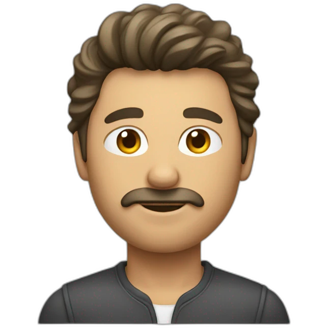 homme avec la coupe de cheveux raie au milieu emoji