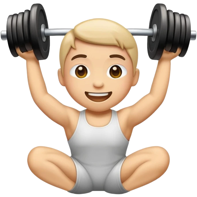 Happy emoji lifting weight emoji