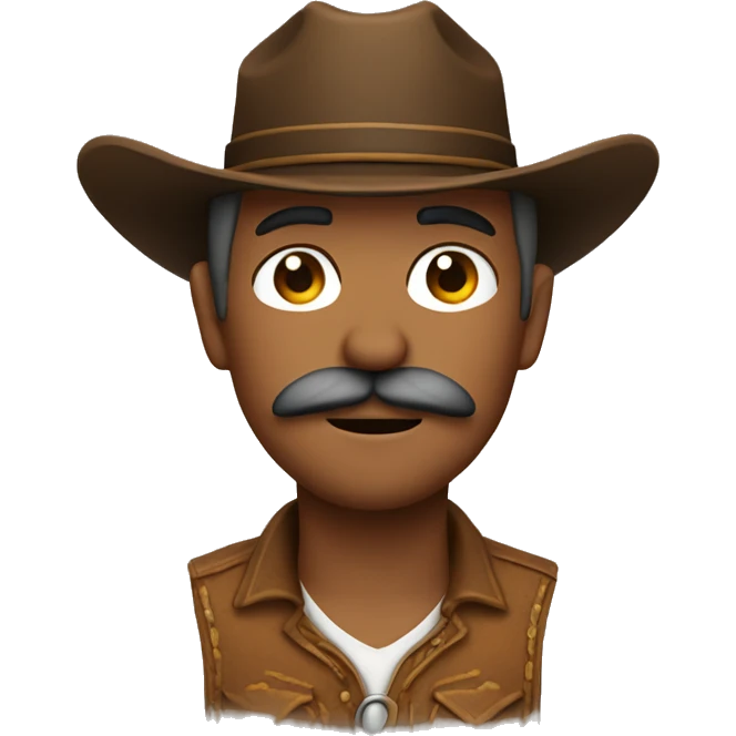 Cowboy with a mustache and eyes closed emoji
