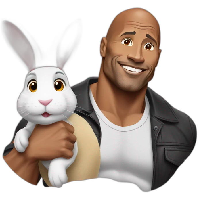 Dwayne Johnson and rabbit emoji