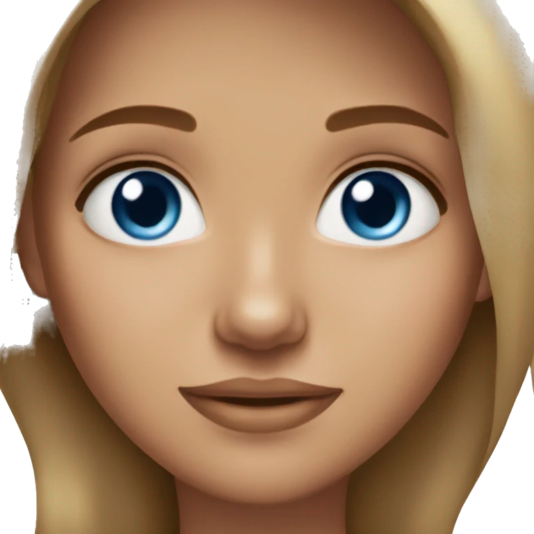 stunning tan girl light brown hair blue eyes emoji