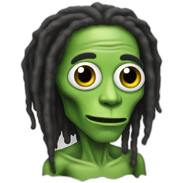 Bob Marley as an alien emoji