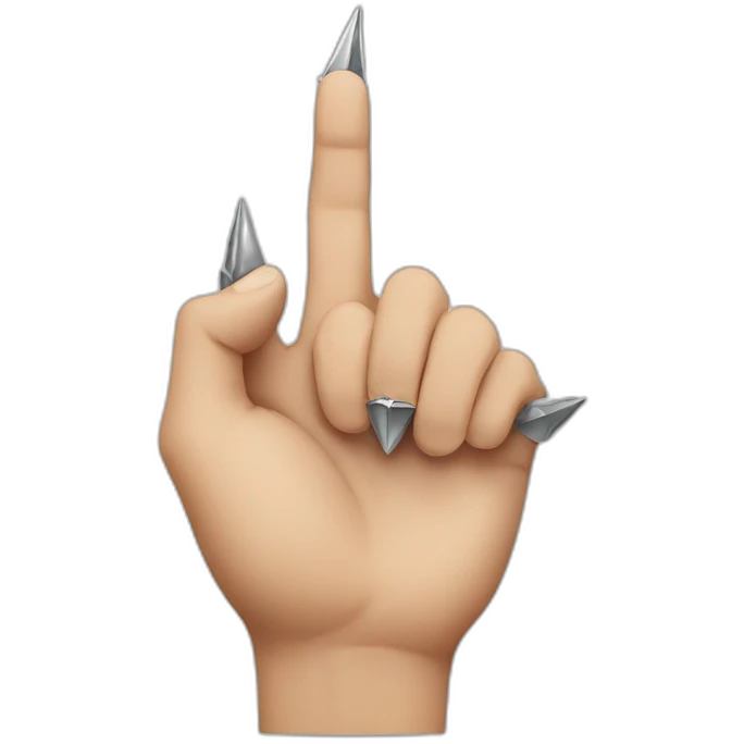 hand with rock gesture and colar with spikes emoji