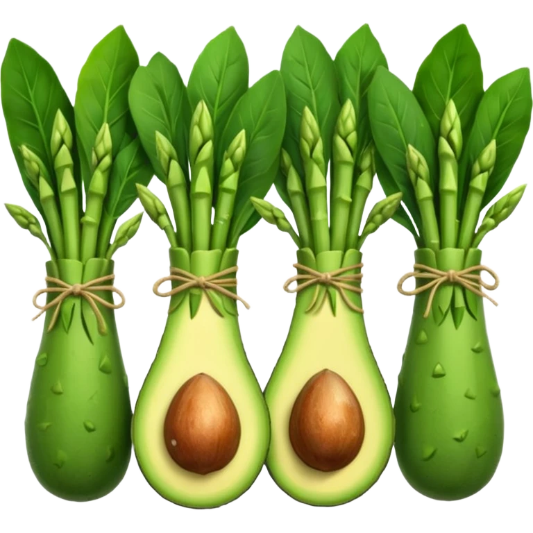 asparagus avocado and spinach emoji