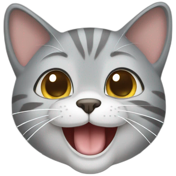happy gray cat emoji