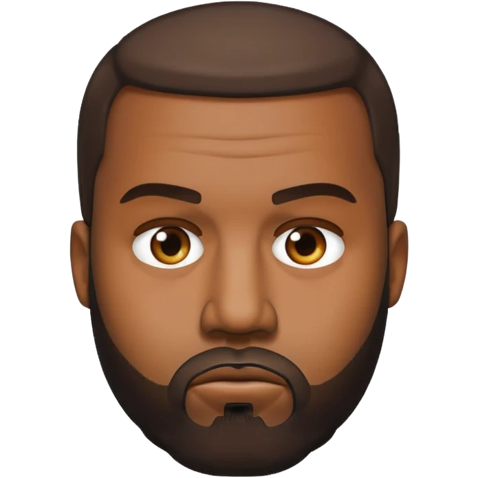 Kanye West emoji serious face with a beard emoji