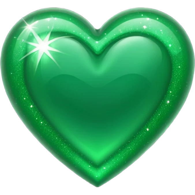 Green heart with sparkle emoji