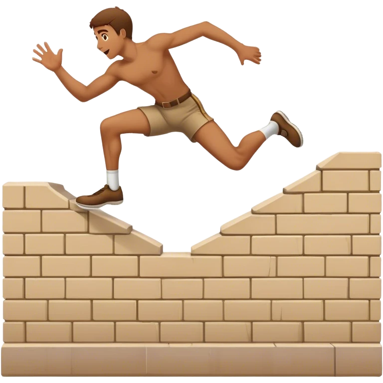 Man jumping wall emoji