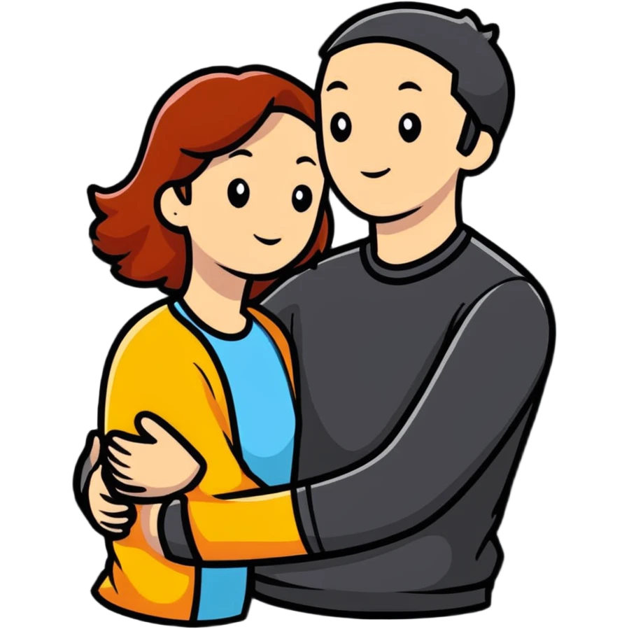 couple hugging romantically emoji