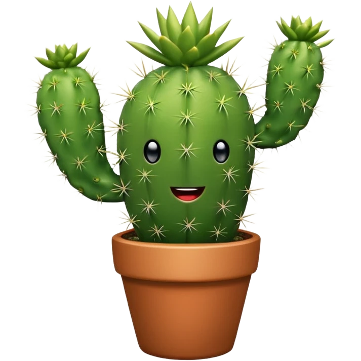 Happy sparkle Cactus in a pot  emoji