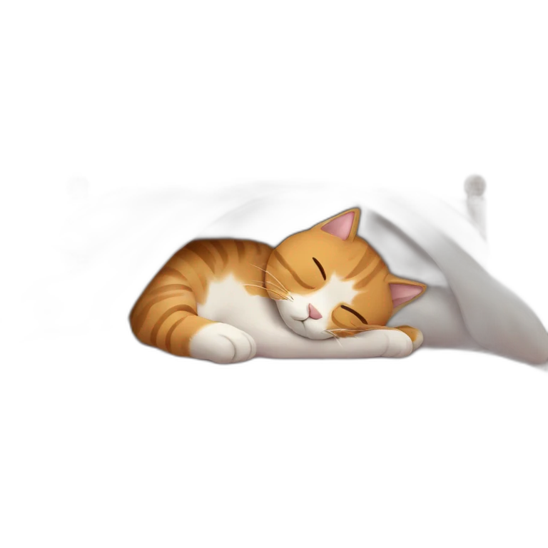 Cat sleeping in bed emoji