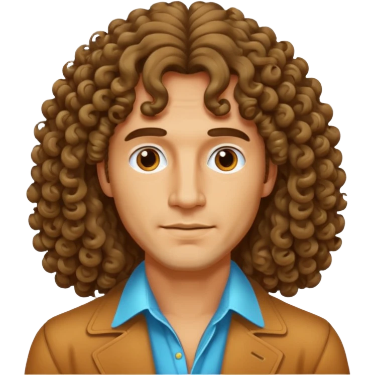 70s 80s men with long curly hair style  emoji