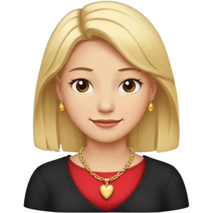 Female with Gold Necklace, fair skin,blonde hair, different expressions. emoji