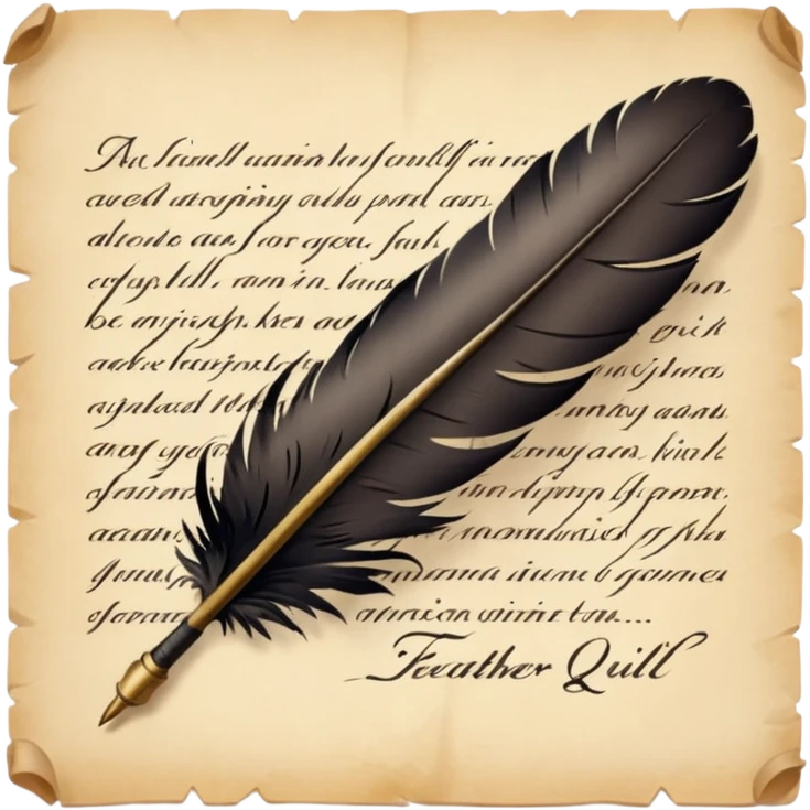 feather quill writing on paper emoji