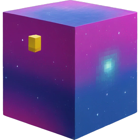 Cube planet made of voxels emoji