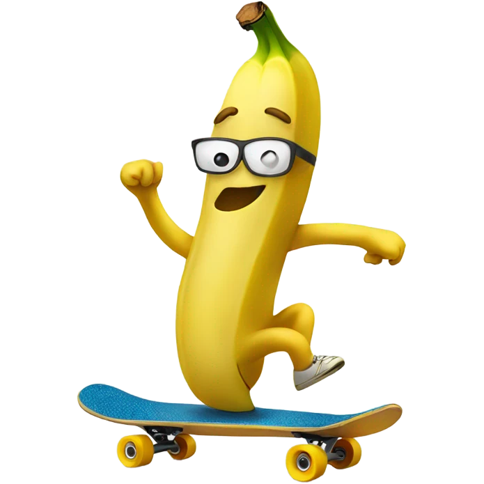 Banana riding a skateboard emoji