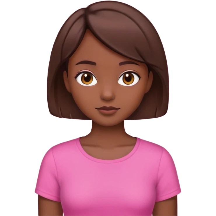 I need a girl with brown short hair, a lil dark skin, with a pink top  emoji
