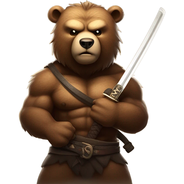 Bear with catana emoji