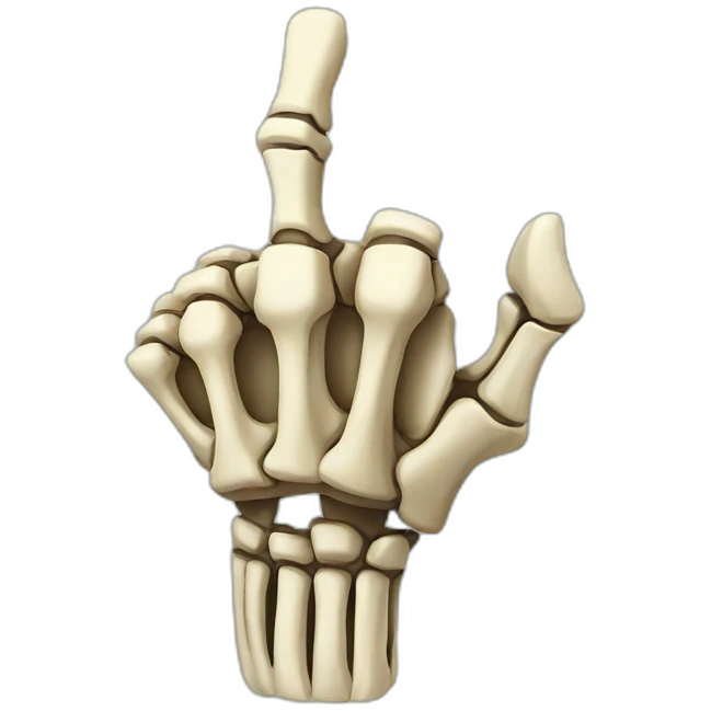 Thumb up skeleton hand emoji