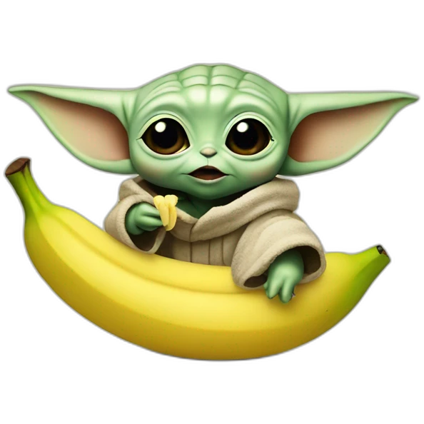Baby yoda eating banana emoji