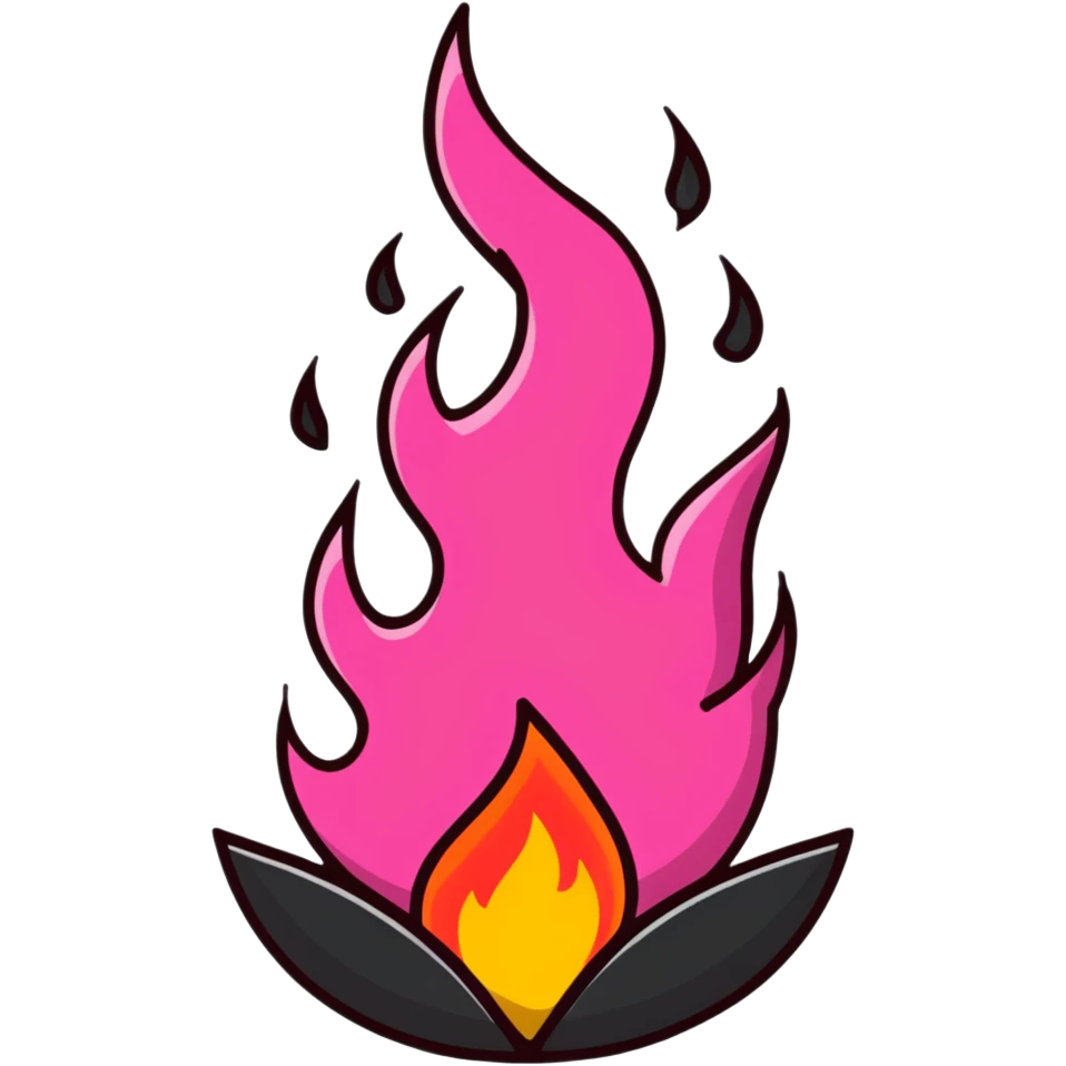 Pink fire emoji