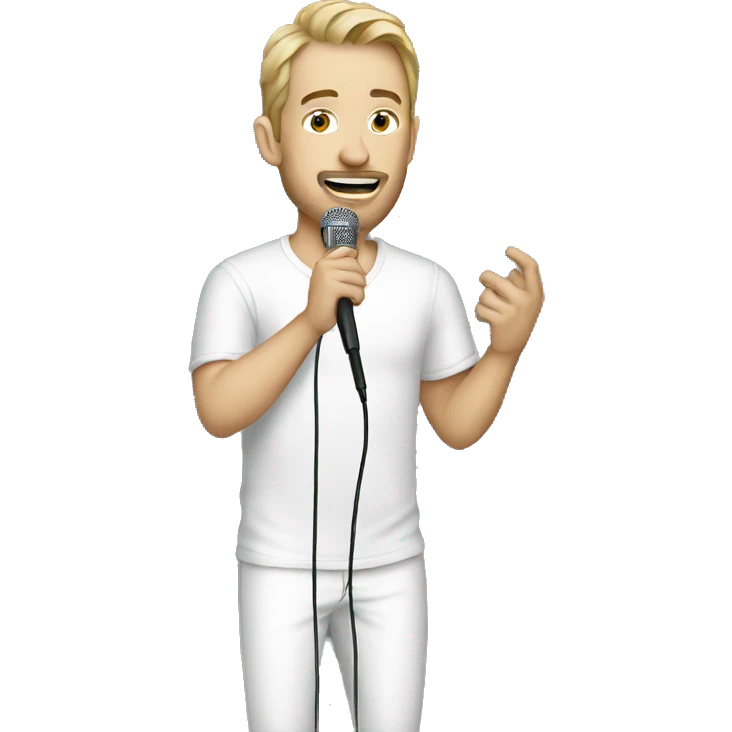 singer white man with microfone emoji