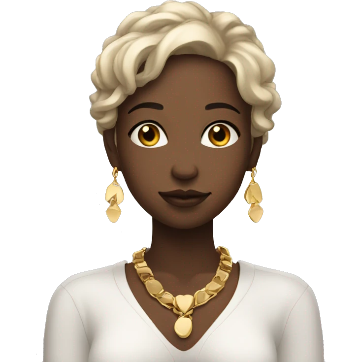 Girl with gold minimal jewellery emoji