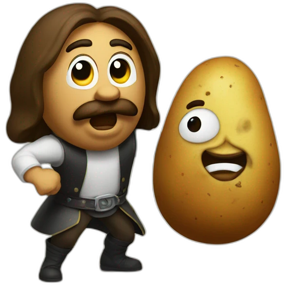 mr potato fighting jesus emoji