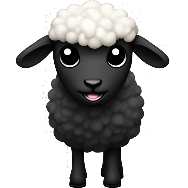 Sheepish lol tongue out shrugging shoulders make it black a goth sheep emoji