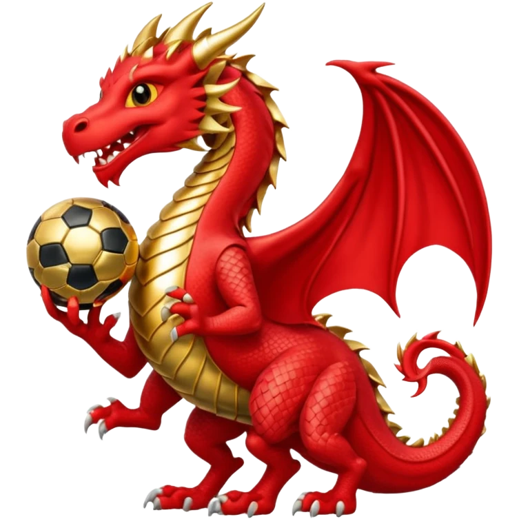 Welsh dragon holding the World Cup  emoji