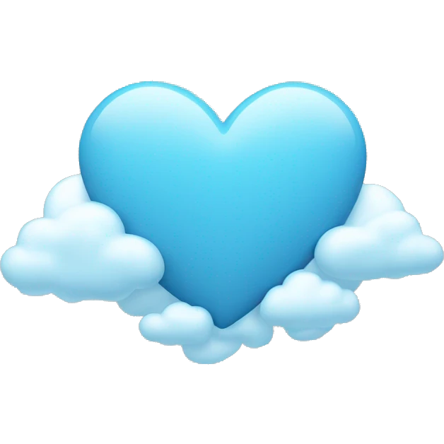 light blue heart + cloud + city emoji