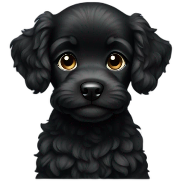 Caniche black puppy emoji