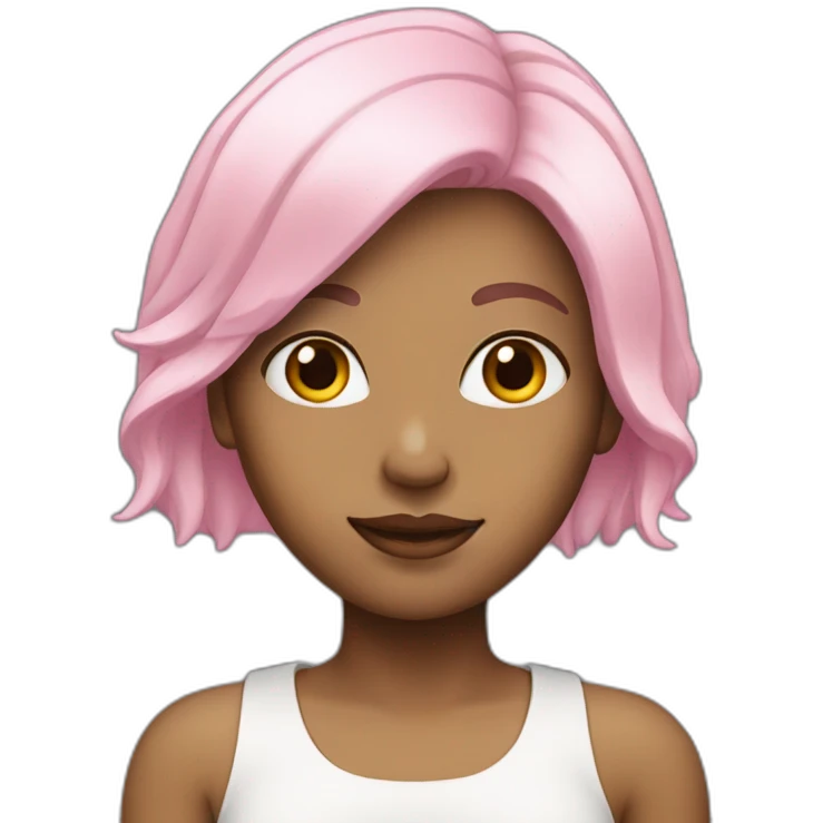 Women white with pink hair emoji